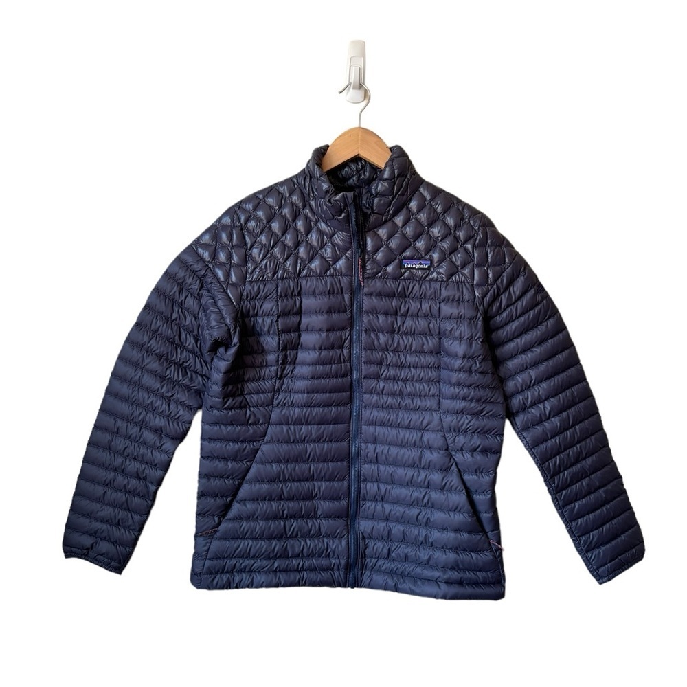 Patagonia Women's AlpLight Down Jacket Smolder Blue Slim Fit Zipper Size L - Picture 9 of 14